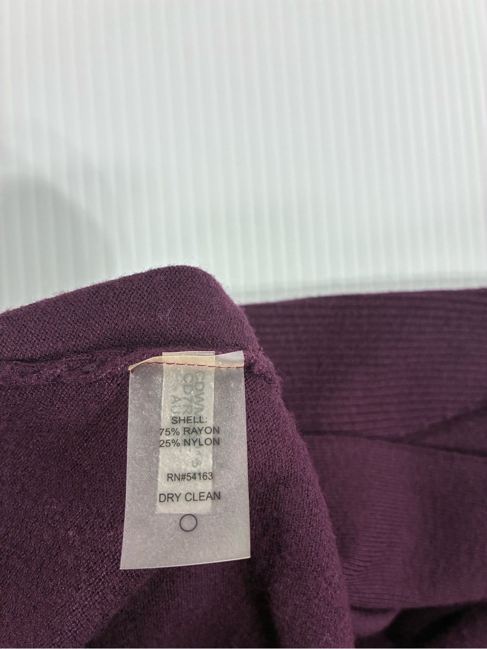 Calvin Klein Cropped Open-Front Cardigan in Deep Plum - Picture 10 of 10
